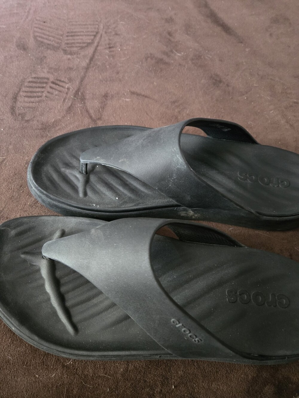 CROCS Women's Black Thong Sandals
